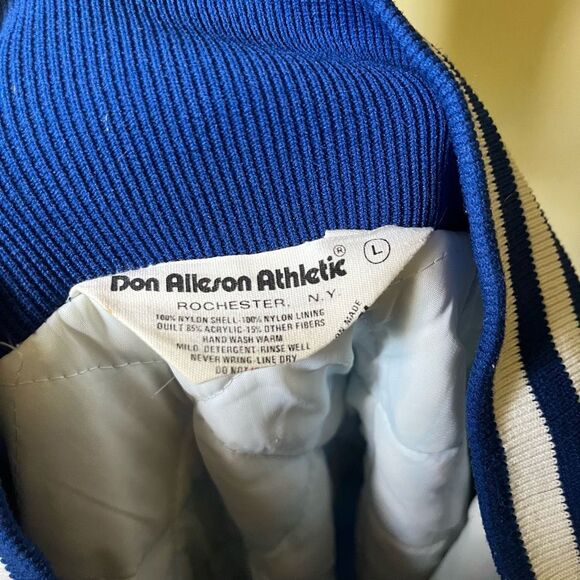 Vintage 80s Don Alleson Athletic Coach Jacket Royal Blue Wrestling CNS Northstar - Picture 7 of 11